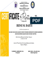 Certificate Template School Level Trainings Participation