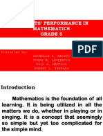 Students' Performance in Mathematics Grade 5