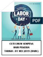 Cuti Umum Sempena Hari Pekerja TARIKH: 01 MEI 2019 (RABU)