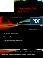 Wealth Management (Unit One) : DR Cma Joydip Dasgupta