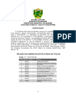 Nível Superior - Edital N° 05 - 2019 - Convocação A Prova de Títulos