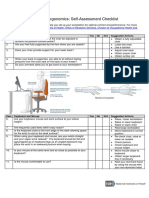 Computer Workstation Ergonomics Self Assessment Checklist