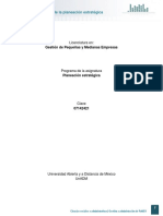 Unidad 1. Generalidades de La Planeación Estratégica