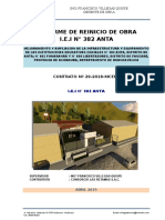 Informe de Reinicio de Obra Anta