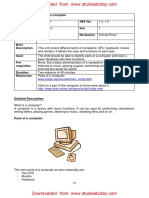 CBSE Class 1 Computer Science - Parts of A Computer