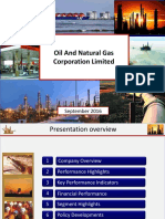 Oil and Natural Gas Corporation Limited: September 2016