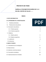 Nivel de Desarrollo Psicomotor Niños 3 A 5 Años