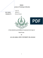 Thesis Importance of Technology in Education: Roll Number BP620572 Ghulam Mustafa