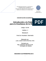 Orientaciones para El Curso Introducción A La Pedagogía de La Matemática