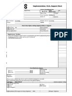 Implementation /tech. Support Sheet