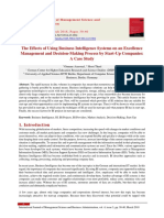 The Effects of Using Business Intelligence Systems On An Excellence Management and Decision-Making Process by Start-Up Companies: A Case Study