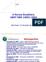 ABNT NBR 16001 - Seminario Programa Brasileiro de Certificacao