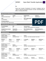 Open Merit Transfer Application: Personal Information