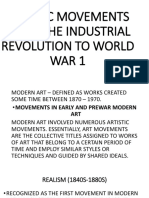 Artistic Movements From The Industrial Revolution To World War 1