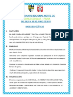 Bases Regional Norte Escolar Impar - Sede Piura / 28, 29 y 30 de JUNIO