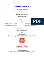 Biomechanics: A Course Project Submitted To Avantika University For