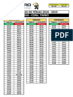 Horário de Férias 2018 - 2019: 326 - Conj. Timbó