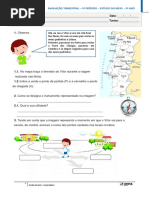 Ficha de Avaliação Estudo Meio 3º Ano