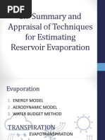 5.7 Summary and Appraisal of Techniques For Estimating Reservoir Evaporation