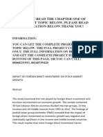 Impact of Foreign Direct Investment On Stock Market Growth