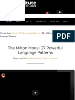 The Milton Model: 27 Powerful Language Patterns PDF