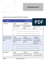 Oral Presentation Lesson Plan: Element Levels of Performance