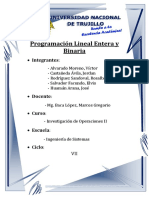 Programación Lineal Entera y Binaria