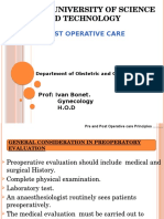 Pre and Post Operative Care Principles