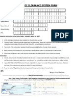 Electronic Clearance System Form: Important Information To The Policy Holder / Claimants Opting For NEFT