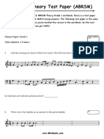 Grade 1 Theory Test Paper (ABRSM) : 3/4 Cmaj