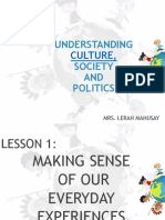 Understanding Society AND Politics: Culture