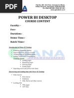 Power Bi Desktop: Course Content