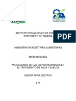 Aplicaciones de Los Microorganismos en El Tratamiento de Agua y Suelos