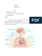 Experiment No. Aim: To Study The Human Respiratory System. Requirements