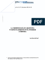 La Criminología en Argentina y Particularmente en El Interior (Córdoba)