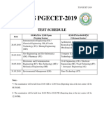 TS PGECET-2019: Test Schedule