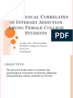 Psychological Correlates of Internet Addiction Among Female College