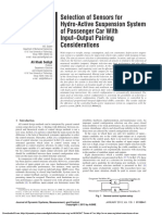 Selection of Sensors For Hydro-Active Suspension System of Passenger Car With Input-Output Pairing Considerations