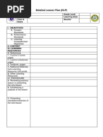 Detailed Lesson Plan (DLP) : School Grade Level Teacher Learning Area Time & Dates Quarter