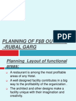 PLanning of F $ B Outlets