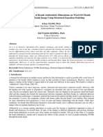 Measuring The Effects of Brand Authenticity Dimensions On Word-Of-Mouth Marketing Via Brand Image Using Structural Equation Modeling