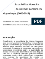 A Contribuição Da Política Monetária para Eficácia Do Sistema Financeiro em Moçambique