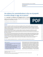 No Evidence For Contraindications To The Use of Propofol in Adults Allergic To Egg, Soy or Peanut