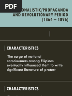 Nationalistic/Propaganda and Revolutionary Period (1864 - 1896)