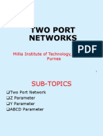 Two Port Networks: Millia Institute of Technology, Rambagh Purnea