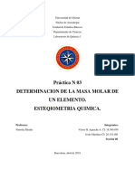 Informe de Laboratorio de Quimica Masa Molar