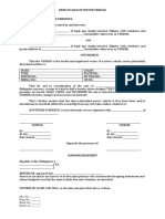 Deed of Sale of Motor Vehicle