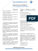 Simulado Concurso Professor - Pedagogia Da Autonomia