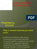 Standard Operating Procedure (Sop) : Presented by Govind