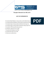 Strength of Material-I Lab (ME-214-F)